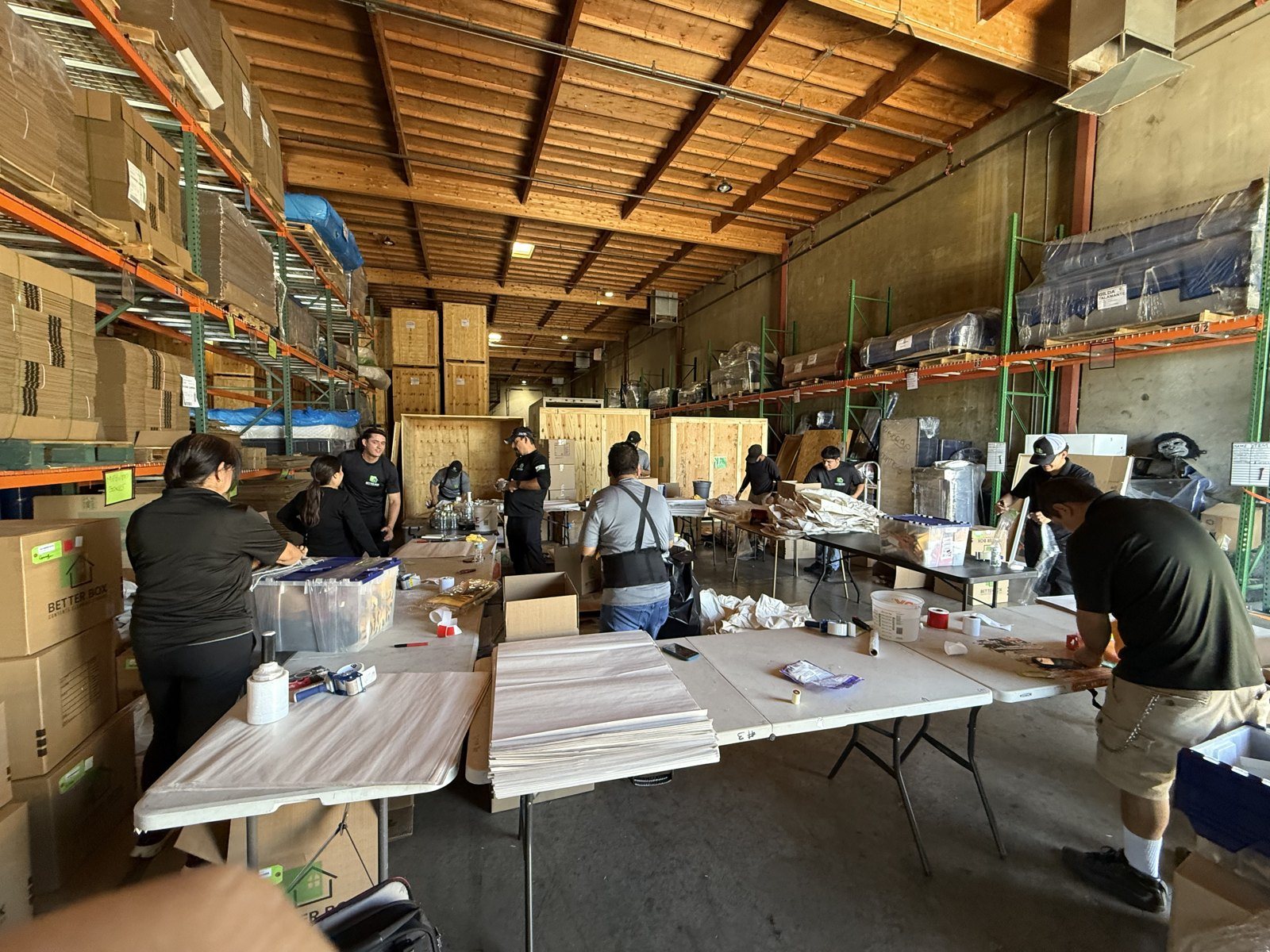 Crew documenting and inventorying contents on site