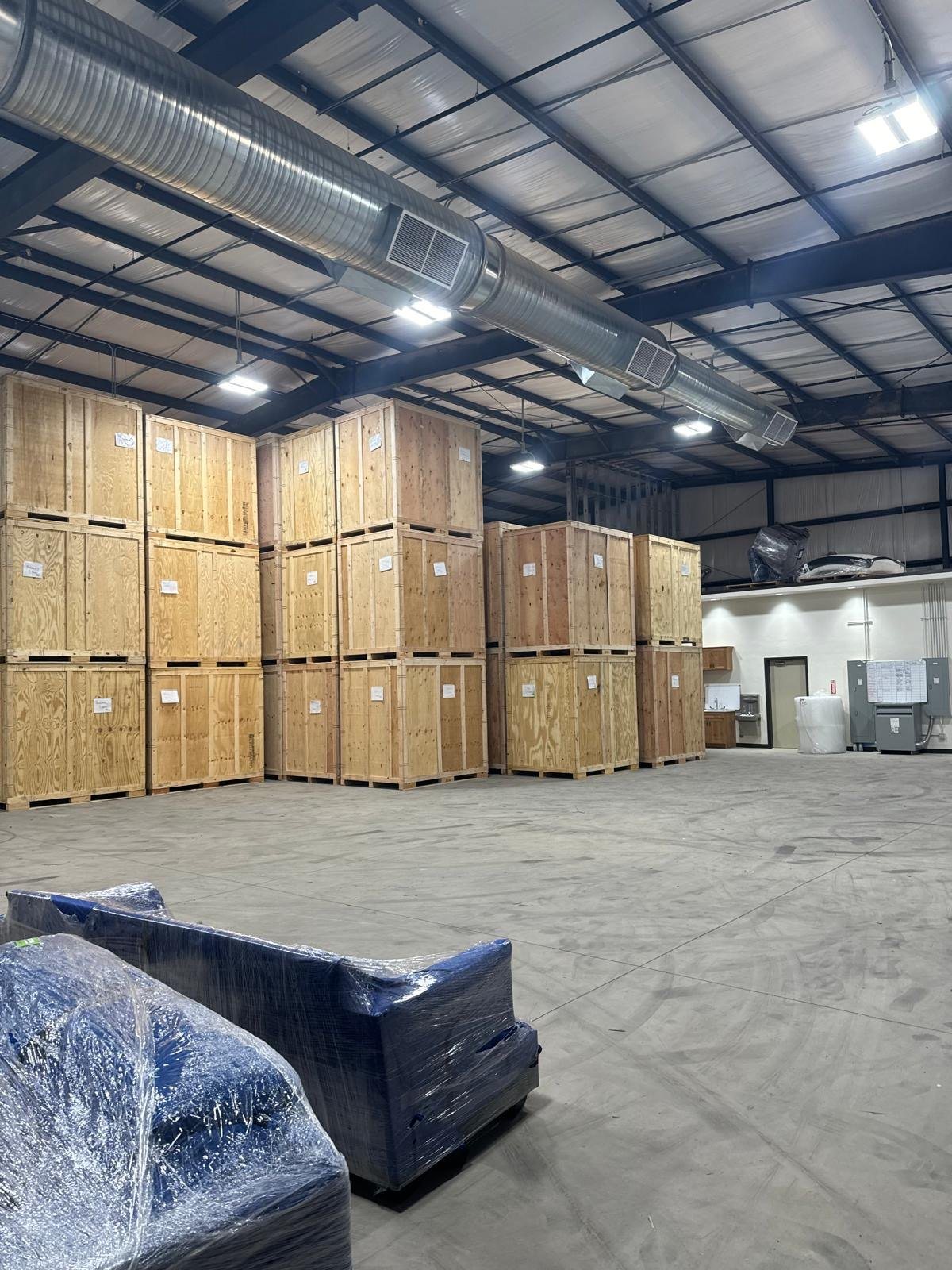 Wrapped contents and vaults in the Better Box warehouse